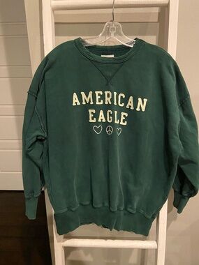 American Eagle Outfitters Womens Forest Green Crewneck Sweatshirt